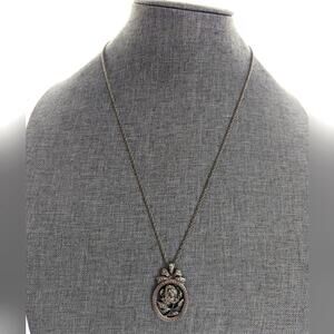 Vintage 1987 Avon Silver Tone Chain I Love You Mother Rose Pendant Necklace